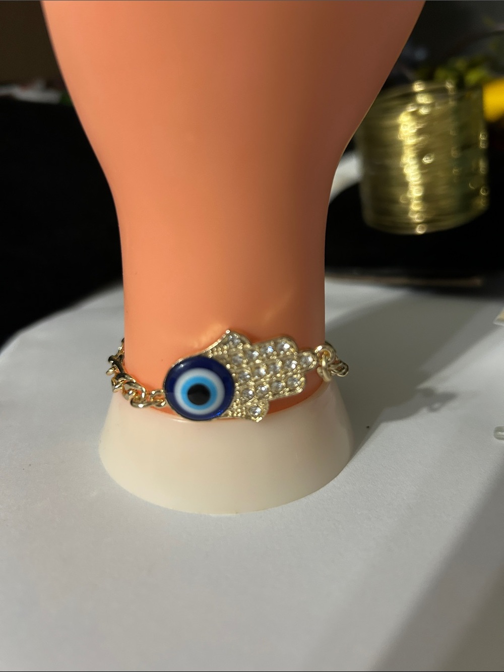 Gold Hamsa Hand Evil Eye Bracelet - Women's Jewelry